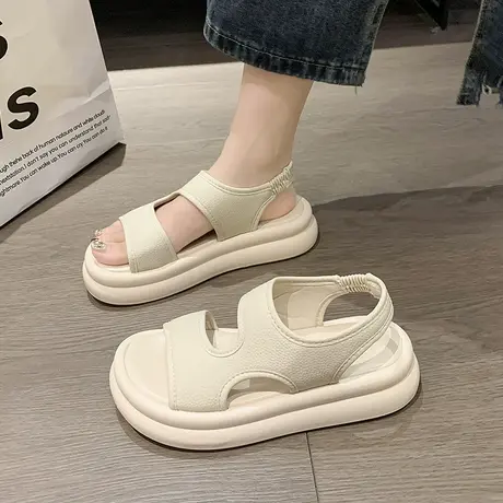 欧洲站凉鞋女2023年夏季新款时尚百搭欧货爆款松糕厚底罗马女鞋潮图片