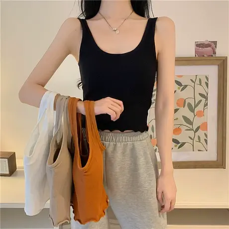 白色小吊带背心女2023春季新款韩版修身性感内搭外穿打底无袖上衣图片