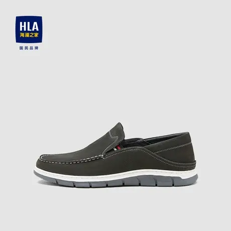 HLA/海澜之家一脚蹬休闲皮鞋时尚舒适牛皮鞋子男商品大图