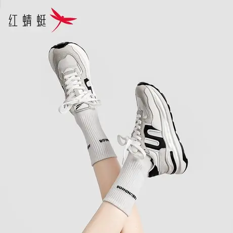 红蜻蜓女鞋阿甘鞋女2023春夏新款休闲运动鞋复古小白鞋厚底老爹鞋商品大图