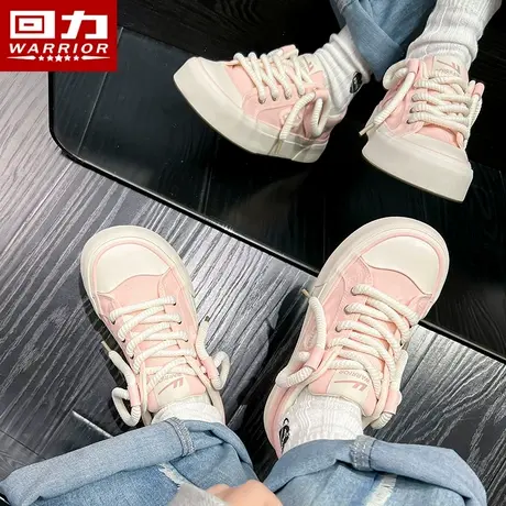 回力帆布鞋女2024春季新款复古板鞋厚底港风运动鞋休闲女鞋小白鞋商品大图