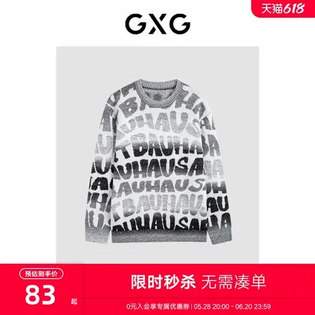 GXG男装满身花色提花圆领线衫 23年冬季新品GEX12028574图片