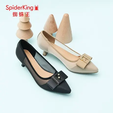 SPIDER KING/蜘蛛王女单鞋2025春商场新款尖头细高跟网纱透气时尚商品大图