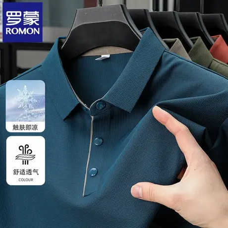 罗蒙冰丝华夫格POLO衫短袖t恤男夏季薄款百搭休闲无痕半袖上衣N2Z图片