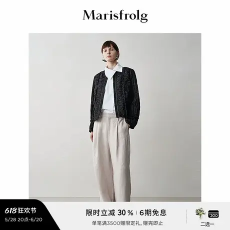 【随型外套】玛丝菲尔秋气质小香风精致压褶肌理短外套图片
