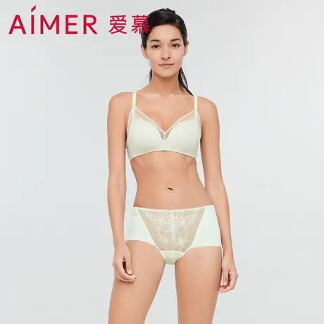 爱慕内裤女士净痕性感蕾丝边纯棉内裆透气高腰收腹平角裤AM237261图片
