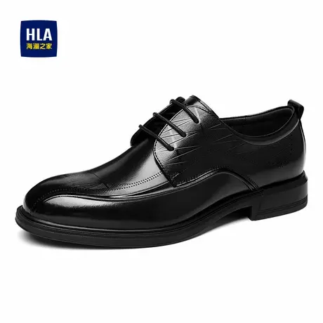 HLA/海澜之家男鞋新款春秋经典真皮正装皮鞋商务尖头结婚德比鞋男商品大图