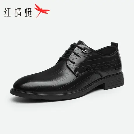 红蜻蜓男鞋春秋新款商务正装德比鞋男士真皮通勤办公鞋新郎鞋商品大图
