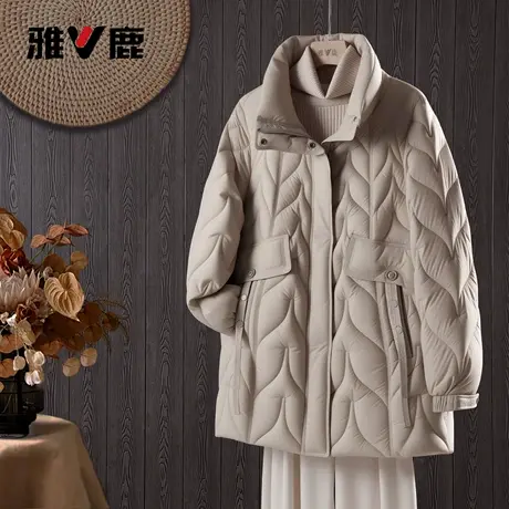 雅鹿冬季防寒保暖羽绒服女士宽松修身时尚休闲显瘦羽绒服外套新品图片