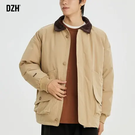 男士翻领棉衣男冬季加厚夹克棉服青少年外套男冬款休闲宽松棉袄衣商品大图