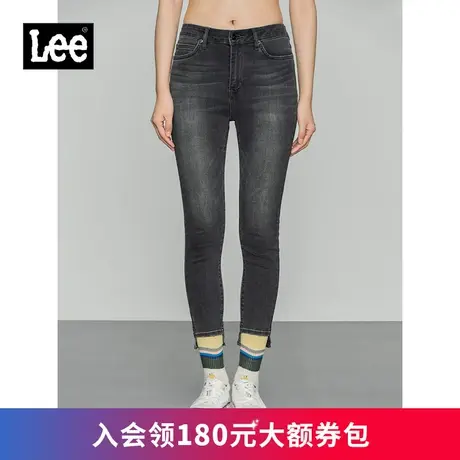 Lee商场同款419紧身高腰窄脚黑灰色女牛仔裤休闲LWB100419100-174图片
