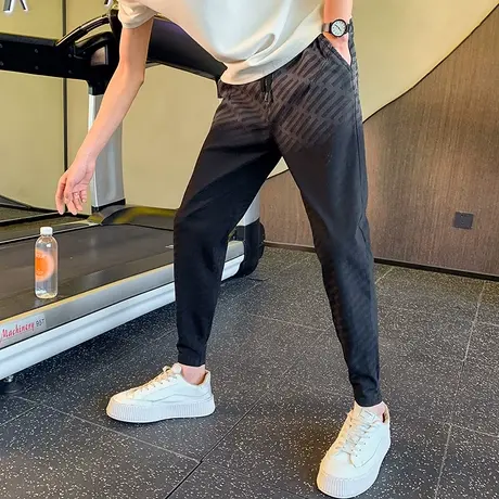 痞帅裤子春秋潮牌时尚个性渐变色束脚裤潮流百搭2023新款休闲长裤商品大图