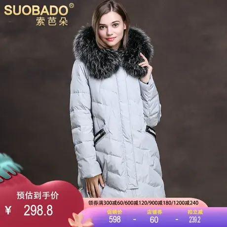 特价2023秋冬保暖羽绒服女狐狸毛领加厚宽松中长款羽绒外套商品大图