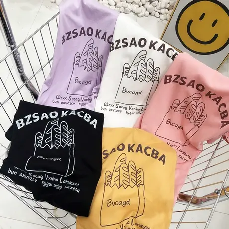 夏季ins学院风港味原宿休闲短袖上衣韩国东大门宽松大版T恤显瘦女商品大图