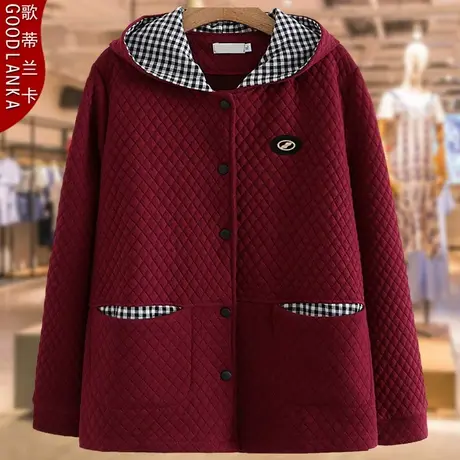 老年人秋冬装新款妈妈装加肥加大码女老太太奶奶装200斤夹棉外套商品大图