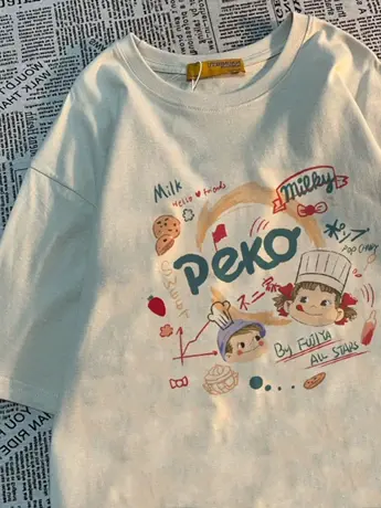 防棉短袖t恤女2023新款夏季小众设计感港味chic潮牌正肩显瘦上衣图片