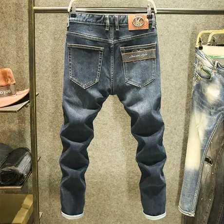高品质春秋季牛仔裤男款修身裤子时尚潮牌高端定制面料刺绣长裤子商品大图