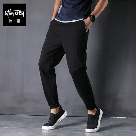 伟臣潮牌大码男装秋季新品男式休闲裤胖子加肥加大直筒水洗长裤男图片