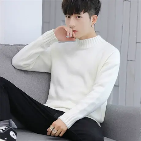 冬季毛衣男士韩版半高领毛衣加厚保暖针织衫个性线衣打底衫外套潮商品大图