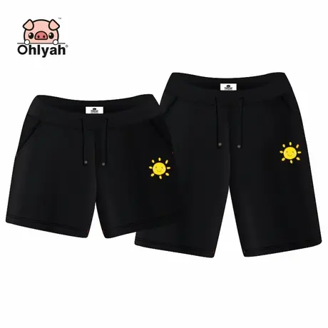 大码休闲运动短裤男女情侣装夏季宽松黑色韩版五分短裤子沙滩居家商品大图