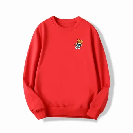 Ohlyah虎年本命年定制logo长袖衣服酒红色圆领外套虎虎生威情侣装图片