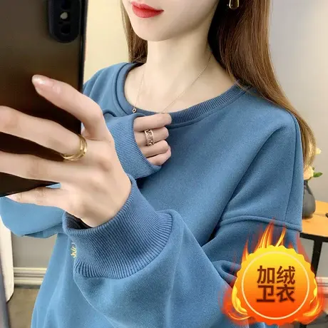 秋装女2023年新款卫衣学生洋气绣花羽毛宽松外穿春秋网红爆款上衣商品大图