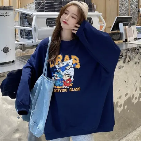 vintage卫衣女2021新款炸街宽松韩版设计感小众春秋薄款外套潮ins图片