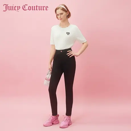Juicy Couture橘滋2024早春日穿搭新款百搭糖豆刺绣高弹女休闲裤商品大图