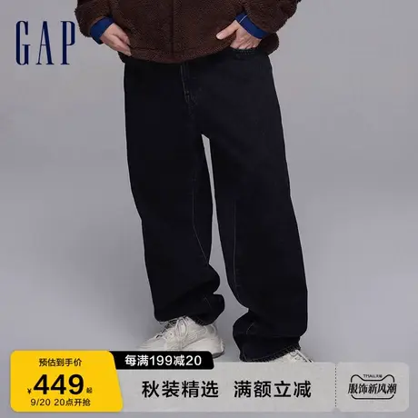 Gap男装秋季2023新款时尚复古水洗休闲牛仔裤819802潮流直筒长裤图片