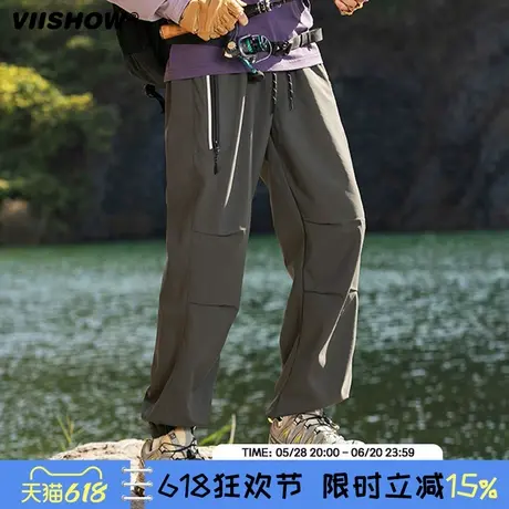 VIISHOW户外冲锋裤男25年春季新款登山运动裤美式宽松休闲工装裤商品大图