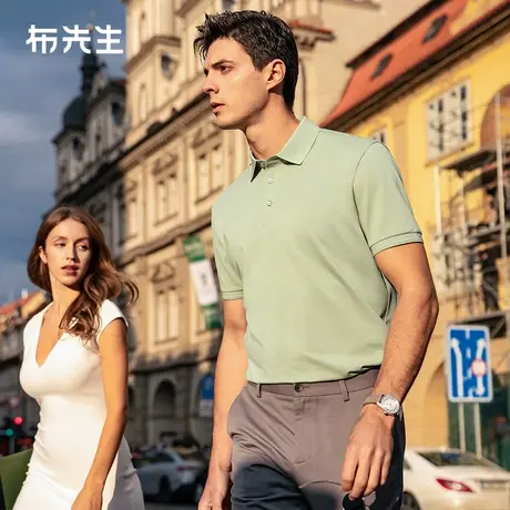MrBu布先生含桑蚕丝t恤2025夏排汗透气男士短袖POLO衫父亲节礼物商品大图