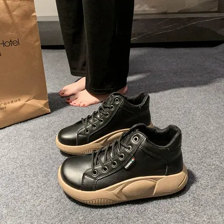 高帮鞋子女2023年新款春秋款网红爆款百搭ins潮超火小白鞋休闲鞋商品大图