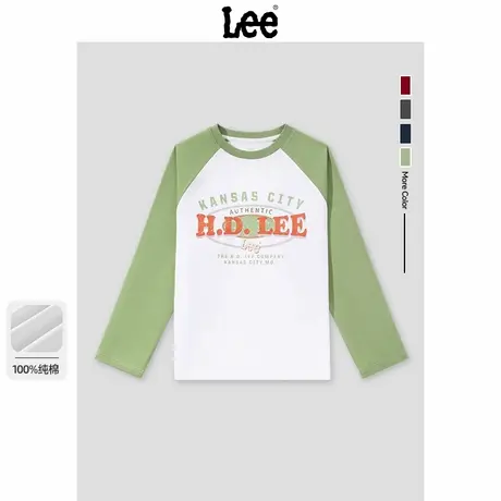 Lee童装男童打底衫2025新款儿童撞色拼接上衣青少年早秋休闲衣服图片