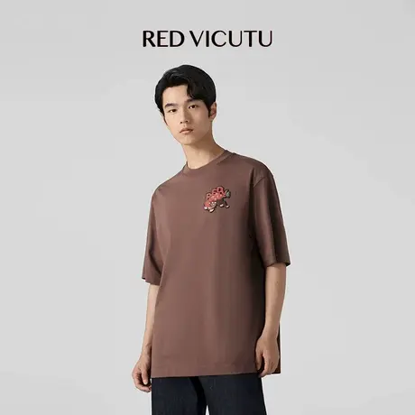 VICUTU/威可多男士短袖T恤舒适亲肤商务通勤休闲百搭半袖商品大图