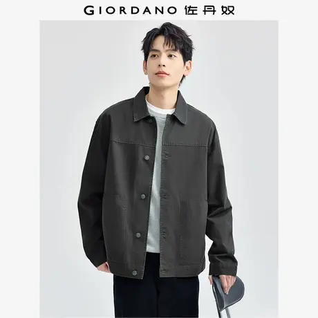 佐丹奴工装风夹克男秋冬新款纯棉破骨大口袋翻领休闲外套01075081商品大图