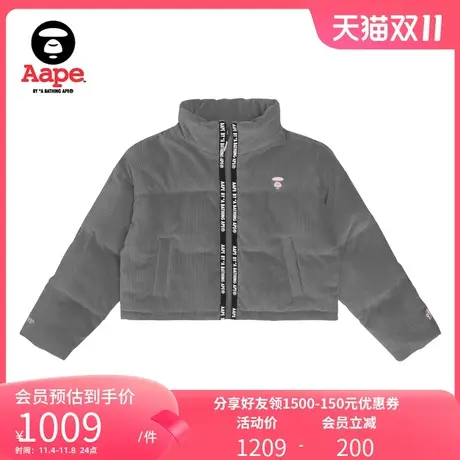Aape旗舰店女装秋冬LOGO字母织带拉链灯芯绒加厚夹克外套7575XAJ商品大图