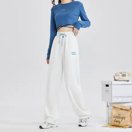 唐狮春秋休闲裤女运动裤宽松卫裤显瘦直筒高腰阔腿裤子拖地长裤商品大图
