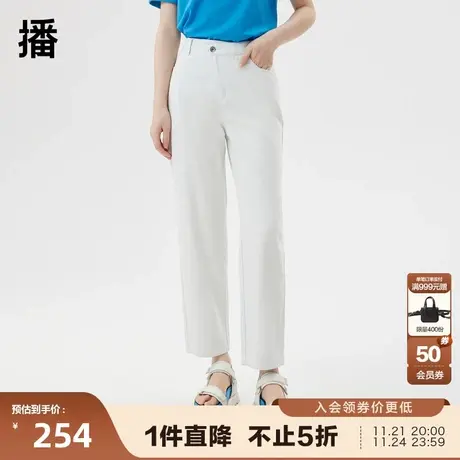 播2023夏季新款斜门襟工字扣装饰斜门襟牛仔裤女DDQ2KD5111商品大图