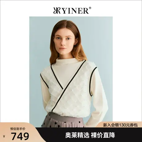 YINER音儿商场同款女装2023秋季新款毛针织衫8C63306566商品大图