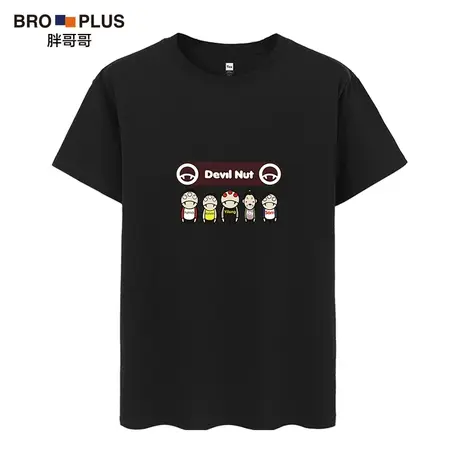 胖哥哥潮牌男装短袖t恤男大码卡通青少年韩版加肥加大宽松T恤衫图片