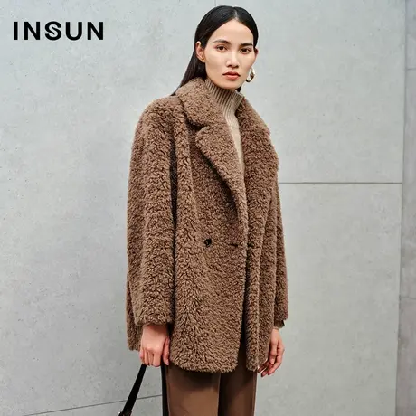 INSUN恩裳线上专选冬季毛丝定型精剪羊毛大衣商品大图