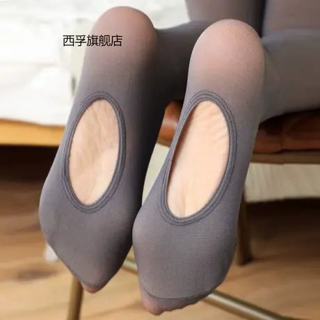 空姐灰秋冬季透肤色假透肉打底裤女外穿一体袜中厚光腿神器瘦腿裤商品大图