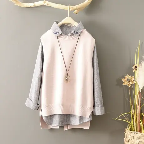 毛衣马甲女短款春秋韩版坎肩宽松无袖毛线针织马甲女背心马夹宽松图片