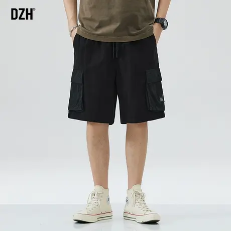 男士美式黑色工装短裤男夏季薄款裤子休闲男裤2023新款潮牌五分裤商品大图