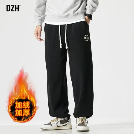 男士摇粒绒裤子男冬季加绒加厚休闲裤美式运动裤束脚卫裤加绒裤男商品大图