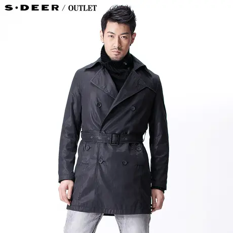 【🌹多件多折】🌺sdeer圣迪奥专柜正品男春装英伦简约修身风衣2371806图片