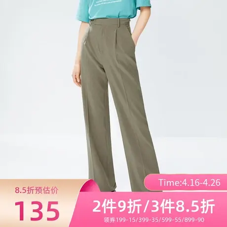 诗凡黎高腰显瘦休闲裤女21年春秋新款时尚长裤女士裤子7C1450011商品大图