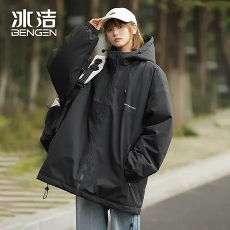 冰洁美式机能冲锋衣女款秋冬季户外防风防水情侣加厚登山棉衣外套商品大图