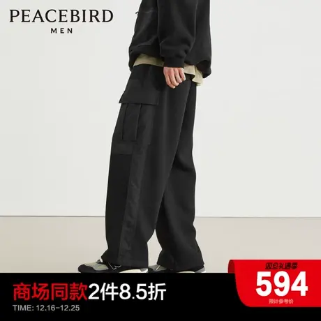 【商场同款】太平鸟男装工装裤冬季新款潮流拼接休闲裤B2GLD4Z08商品大图