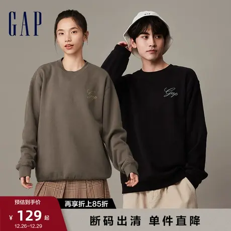 【断码优惠】Gap男女装冬季新款抓绒保暖保暖情侣装卫衣841408商品大图